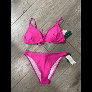 NWT: hot pink triangle bikini set